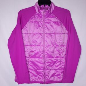 Adidas Golf Jacket Womens Medium Pink Climaproof Full Zip